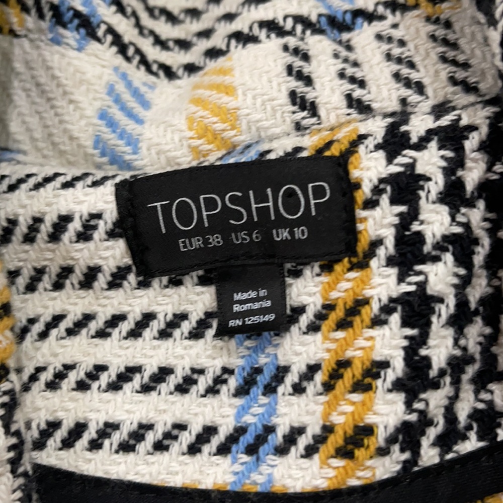 TOPSHOP Check Duster Coat Multicolor Size 6 NWOT - Picture 11 of 13
